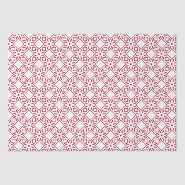 Papel De Seda Padrão Vermelho e Branco Natal (Frente )