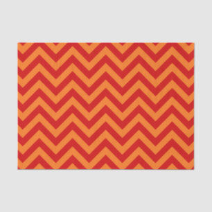 Papel De Seda Padrão Vermelho, Laranja-Abóbora Grande Chevron 
