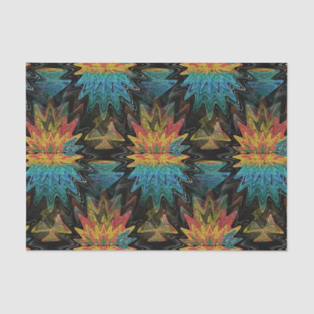 Papel De Seda Padrão Vermelho Sudoeste de Serape Tribal (Frente )