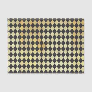 Papel De Seda Padrão Vintage Black & Dourado Harlequin