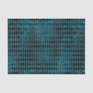 Papel De Seda Padrão Vintage Blue & Black Harlequin