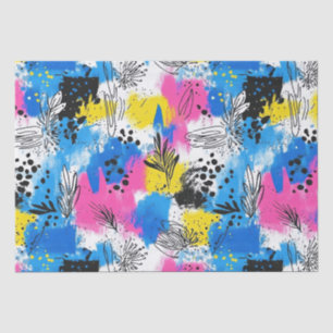 Papel De Seda Padrão Vintage Watercolor Floral Abstrato (15)