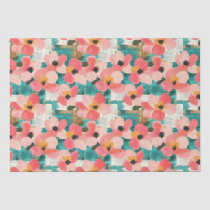 Papel De Seda Padrão Vintage Watercolor Floral Abstrato (4)