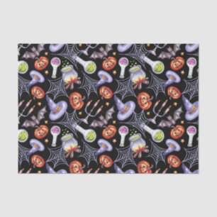 Papel De Seda Padrão Vintage Watercolor Halloween Elements