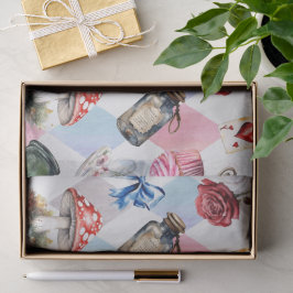 Papel De Seda Padrão Vitoriano de Aquarela do Caprichoso Mundo d