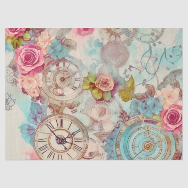 Papel De Seda Padrão Vitoriano Pastel Steampunk (Frente )