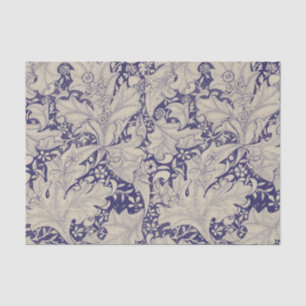 Papel De Seda Padrão Wallflower Azul Antigo de William Morris