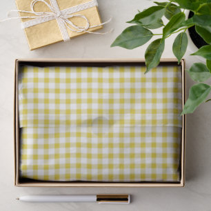 Papel De Seda Padrão Xadrez Amarelo Quente Fofo