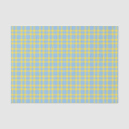 Papel De Seda Padrão Xadrez Azul Amarelo