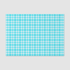 Papel De Seda Padrão Xadrez Azul Branco
