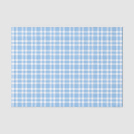 Papel De Seda Padrão Xadrez Azul Branco