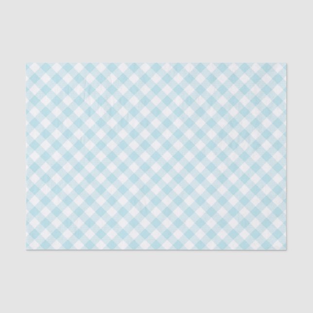 PAPEL DE SEDA PADRÃO XADREZ AZUL CLARO E BRANCO DE PÁSCOA (Frente )