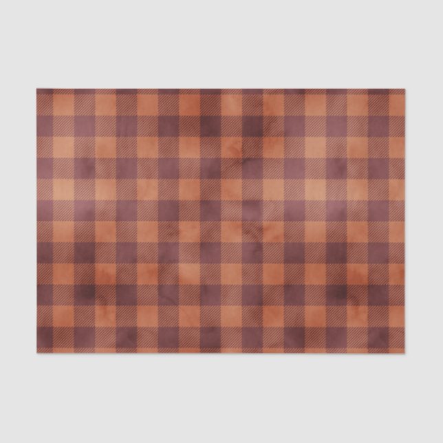 Papel De Seda Padrão Xadrez Casa de Campo Rústica (Frente )