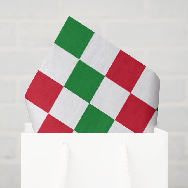 Papel De Seda Padrão Xadrez Clássico de Natal (Sacola de presentes)