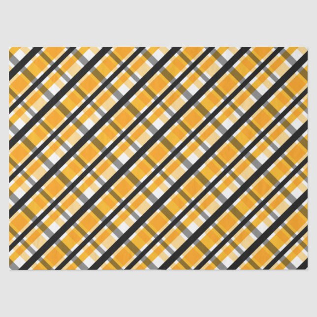 Papel De Seda Padrão Xadrez Diagonal Outonal Moderno (Frente )