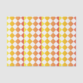 Papel De Seda Padrão Xadrez Diamante Gradiente Laranja Amarelo V