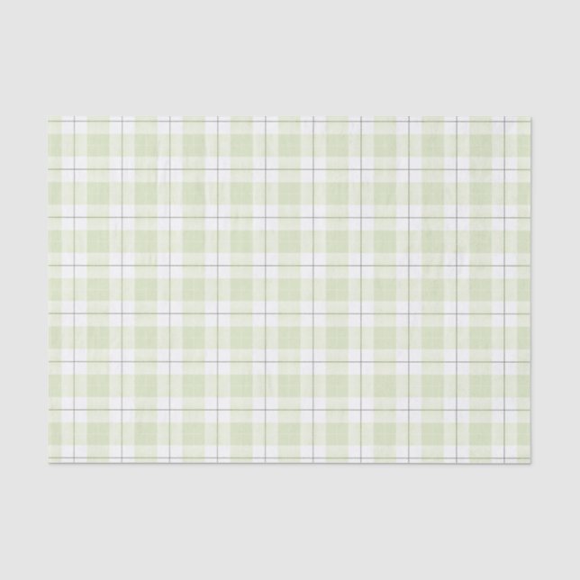Papel De Seda Padrão Xadrez Jade Pálido (Frente )