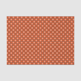 Papel De Seda Padrão Xadrez Laranja Preto