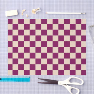 Papel De Seda Padrão xadrez marrom e bege