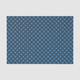 Papel De Seda Padrão Xadrez Preto Azul