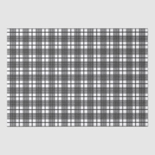 Papel De Seda Padrão Xadrez Preto Branco Fino Glen