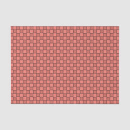 Papel De Seda Padrão Xadrez Preto e Rosa Salmão