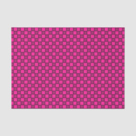 Papel De Seda Padrão Xadrez Preto Rosa