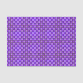 Papel De Seda Padrão Xadrez Preto Roxo