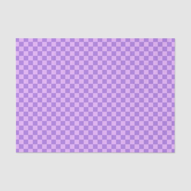 Papel De Seda Padrão Xadrez Roxo (Frente )