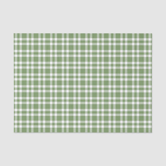 Papel De Seda Padrão Xadrez Verde Branco (Frente )