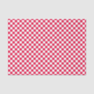 Papel De Seda Padrão Xadrez Vermelho e Branco Clássico Rústico