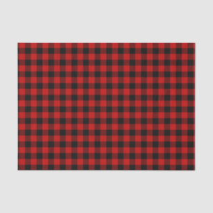 Papel De Seda Padrão Xadrez Vermelho e Preto