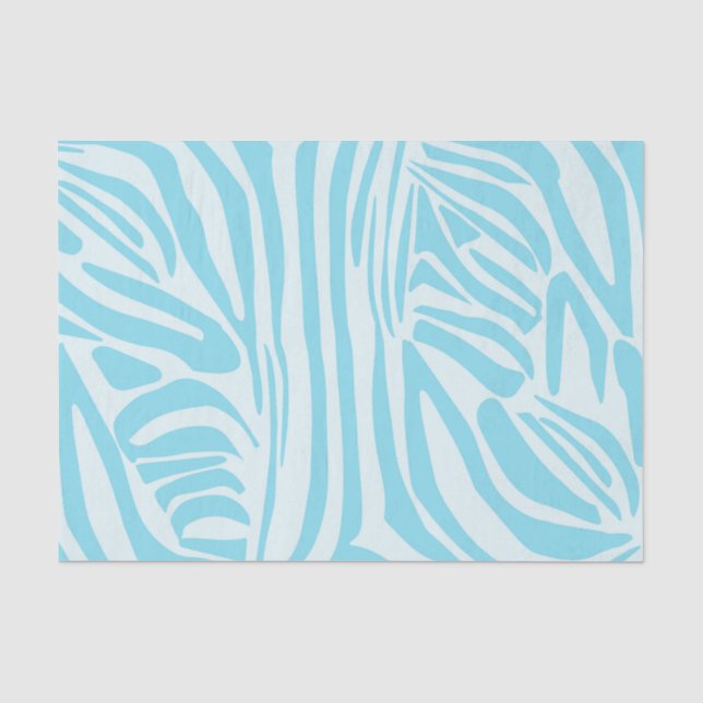 Papel De Seda Padrão Zebra Azul (Frente )