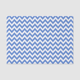 Papel De Seda Padrão ZigZag Azul / Chevron