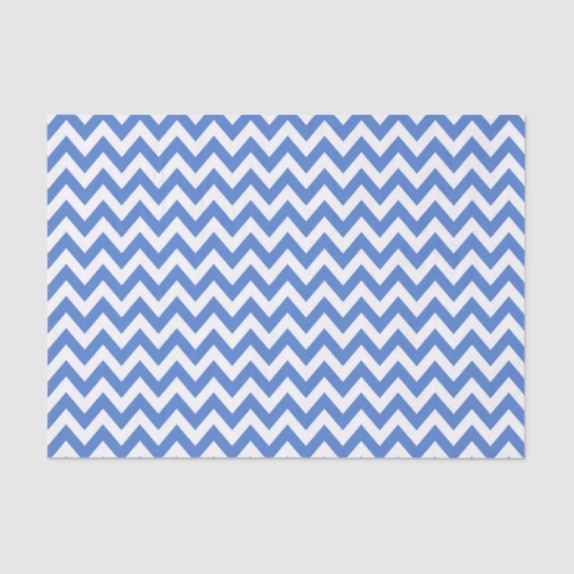 Papel De Seda Padrão ZigZag Azul / Chevron (Frente )