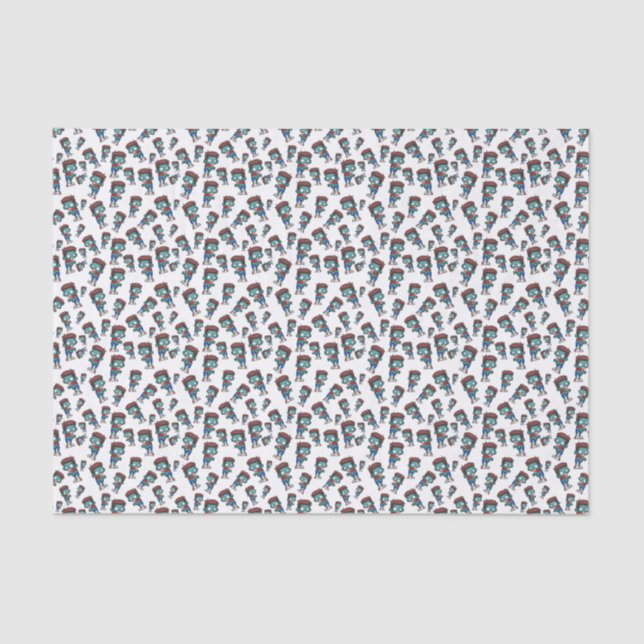 Papel De Seda Padrão Zombie Cute Morto Legal (Frente )