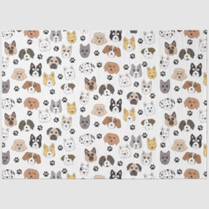 Papel De Seda Padrões Coloridos De Cães Engraçados E Cães Cachor