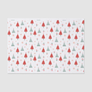 Papel De Seda Padrões de árvore escandinava - Natal colorido