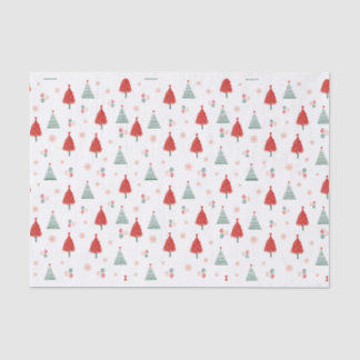 Papel De Seda Padrões de árvore escandinava - Natal colorido