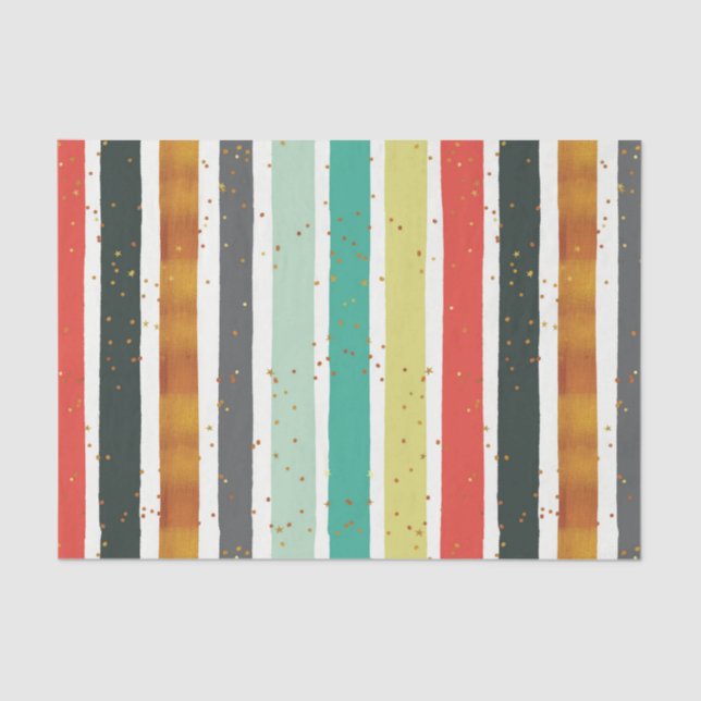 Papel De Seda Padrões de Bandeiras Douradas (Frente )