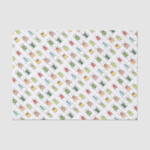 Papel De Seda Padrões de Besouros de Aquarela de Lovebugs