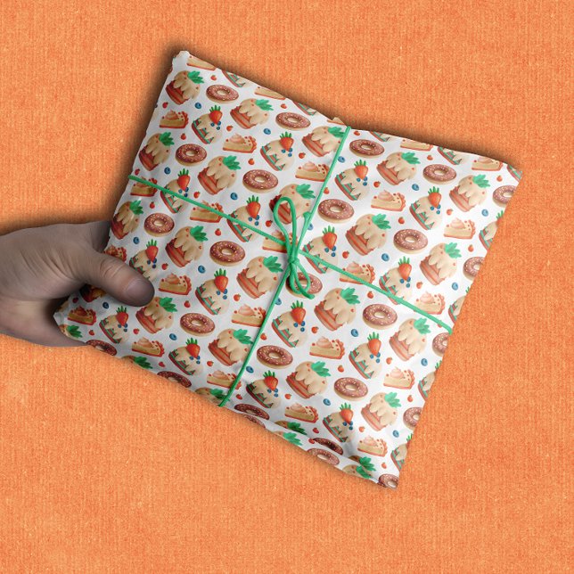 Papel De Seda Padrões de bolos e Rosquinhas de queijo (Criador carregado)