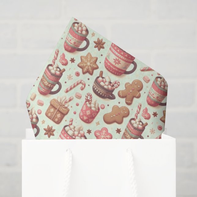 Papel De Seda Padrões de cacau e pão de especiarias (Sacola de presentes)