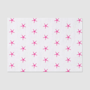 Papel De Seda Padrões de Estrela-do-Mar Rosa Branco Náutico 2022