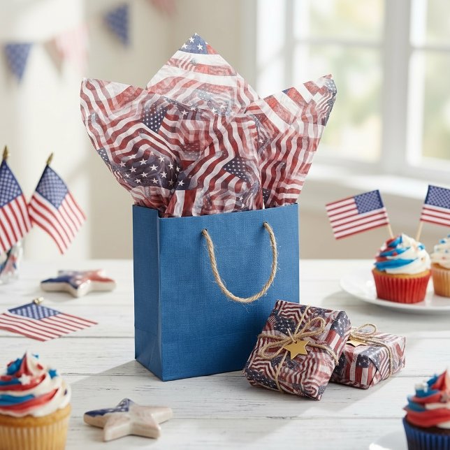 Papel De Seda Padrões de estrelas da bandeira americana Red Whit (Criador carregado)