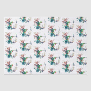 Papel De Seda Padrões de Flores de Hummingbird