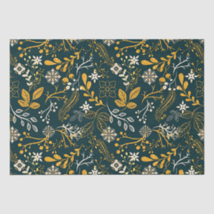 Papel De Seda Padrões de Natal - Ouro e branco