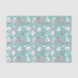 Papel De Seda Padrões de Noite de Natal Cozy em Mint