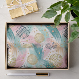 Papel De Seda Padrões de Traço e Ponto abstrato - Acentos Dourad