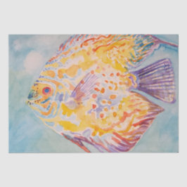 Papel De Seda Padrões do Mar de Peixe Coloridos Tecido de Aquare